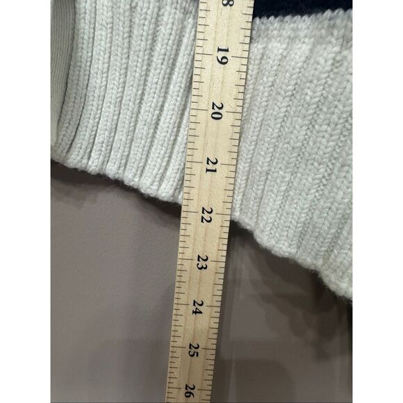 La Maille Sézane Blue & White Striped Fishermancore Nautical Button Up Cardigan - Picture 10 of 11